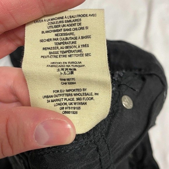 Free People Black Distressed/Ripped/Grunge High Waist Crop Skinny Jeans-26 - Picture 8 of 9